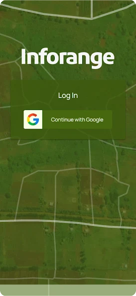InfoRange sign-in screen over a satellite map